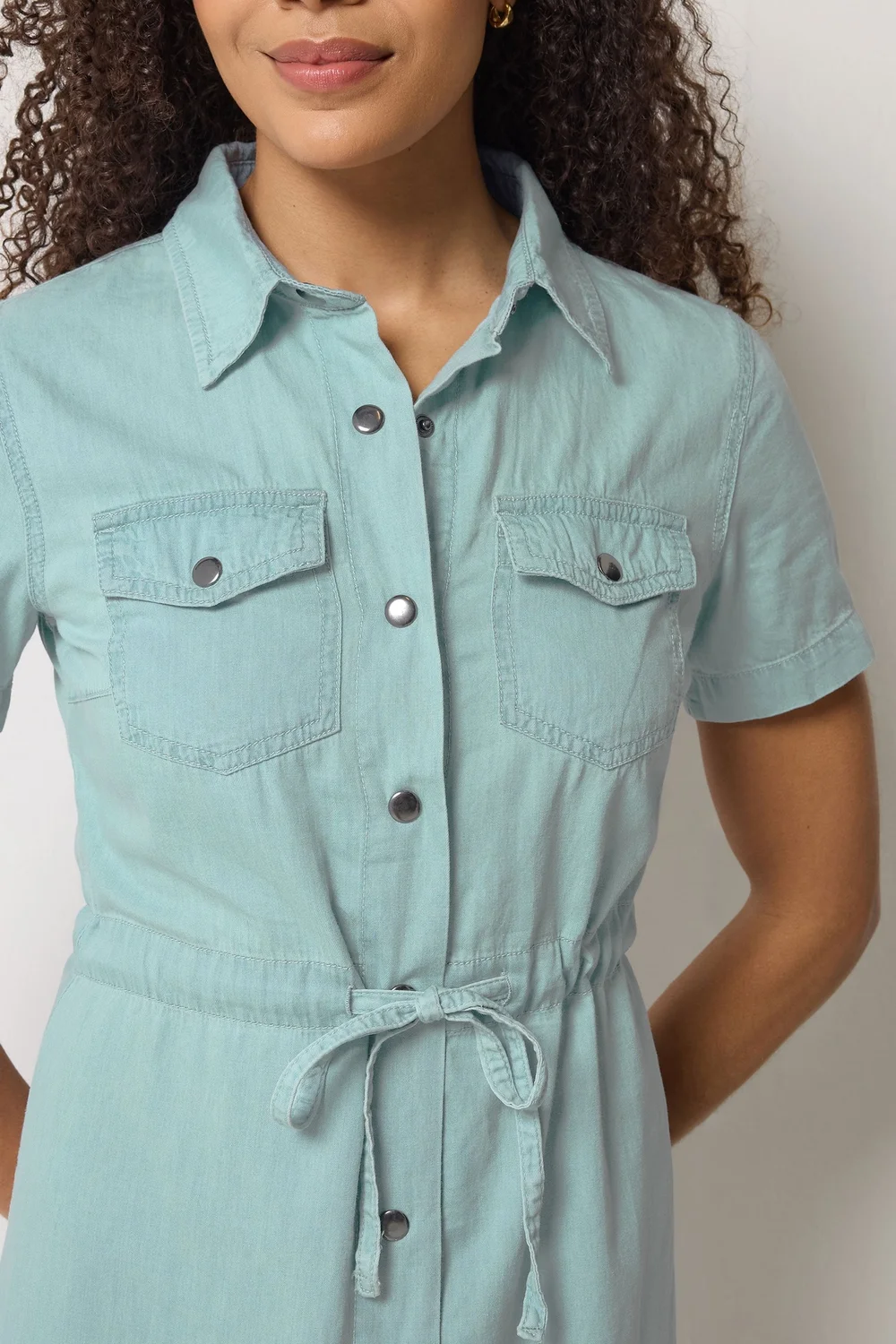 M&Co Blue Tencel Denim Shirt Dress - 16 Image 4
