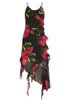 Star By Julien Macdonald Black Floral Ruffle Midi Dress - 16 Image 5