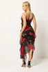 Star By Julien Macdonald Black Floral Ruffle Midi Dress - 16 Image 3