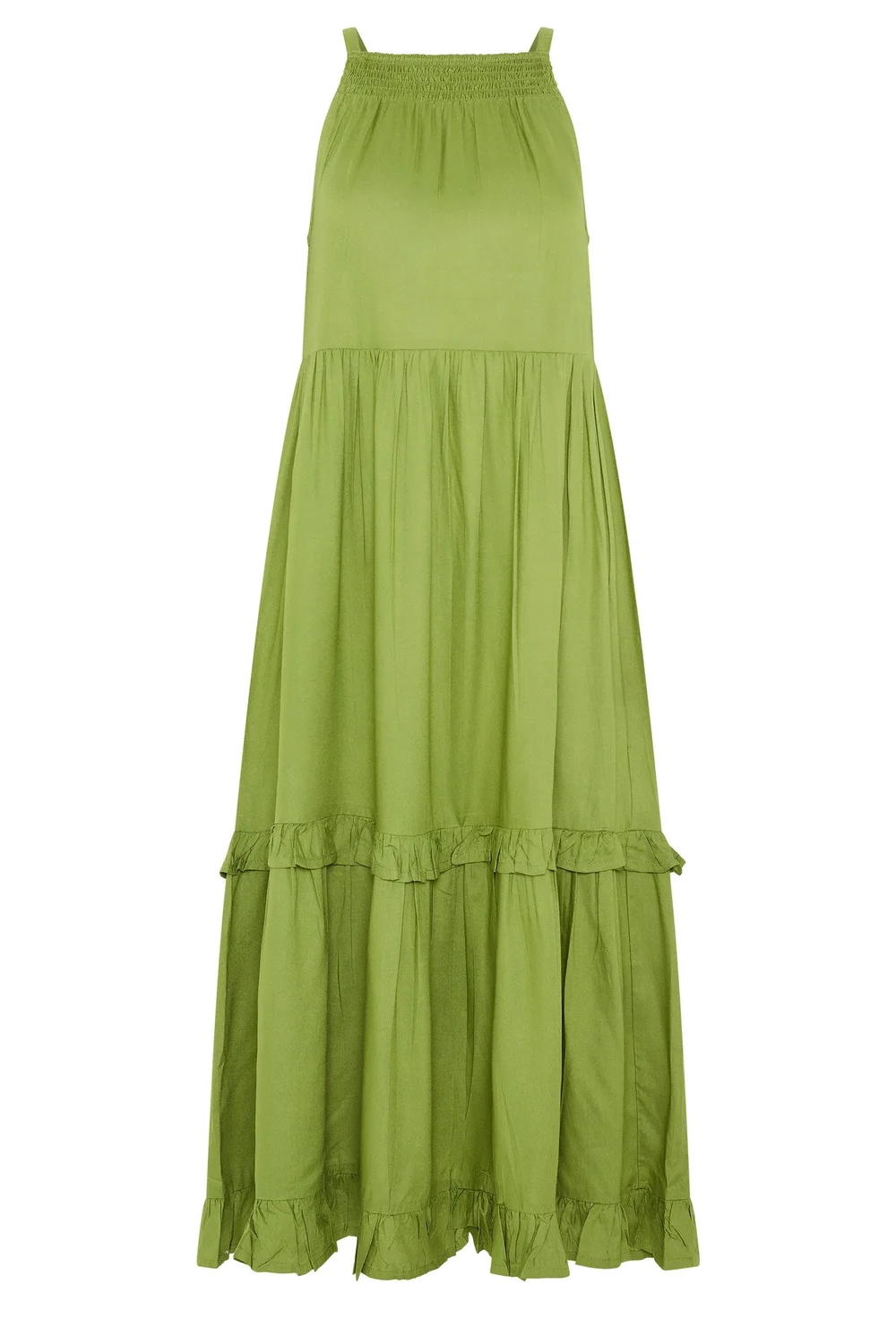 PixieGirl Petite Green Halter Neck Tiered Maxi Dress - 12 Image 5