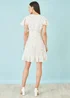 Yumi White Rose Print Wrap Over Frill Dress - 14 Image 3