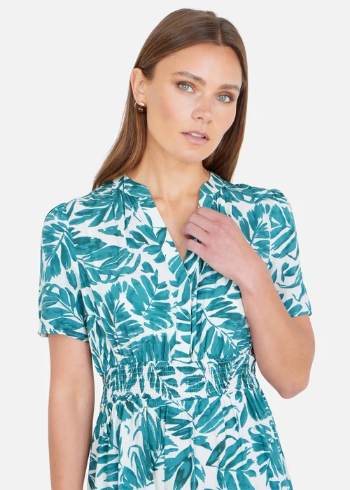 Yumi Green Leaf Print Viscose Dress - 8 Image 3
