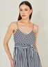 Yumi Navy Stripe Midi Sun Dress - 14 Image 3