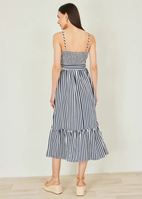 Yumi Navy Stripe Midi Sun Dress - 14 Image 2