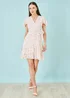 Yumi White Ditsy Print Frill Wrap Dress - 20 Image 2