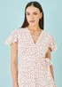 Yumi White Ditsy Print Frill Wrap Dress - 20 Image 4