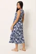 M&Co Petite Navy Blue Leaf Print Sleeveless Cotton Midi Dress - 14 Image 3