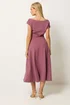 Star By Julien Macdonald Mauve Purple Off Shoulder Fit & Flare Dress - 18 Image 4