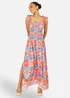 Yumi Multicolour Ikat Print Maxi Viscose Sun Dress - 10 Image 1