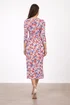 Style Cheat Blue Floral Print Jersey Wrap Midi Dress - 14 Image 3