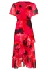 Star By Julien Macdonald Red Blurred Floral Tiered Wrap Dress - 16 Image 5