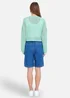 Yumi Mint Tie Front Cardigan With Flower Design - L Image 2