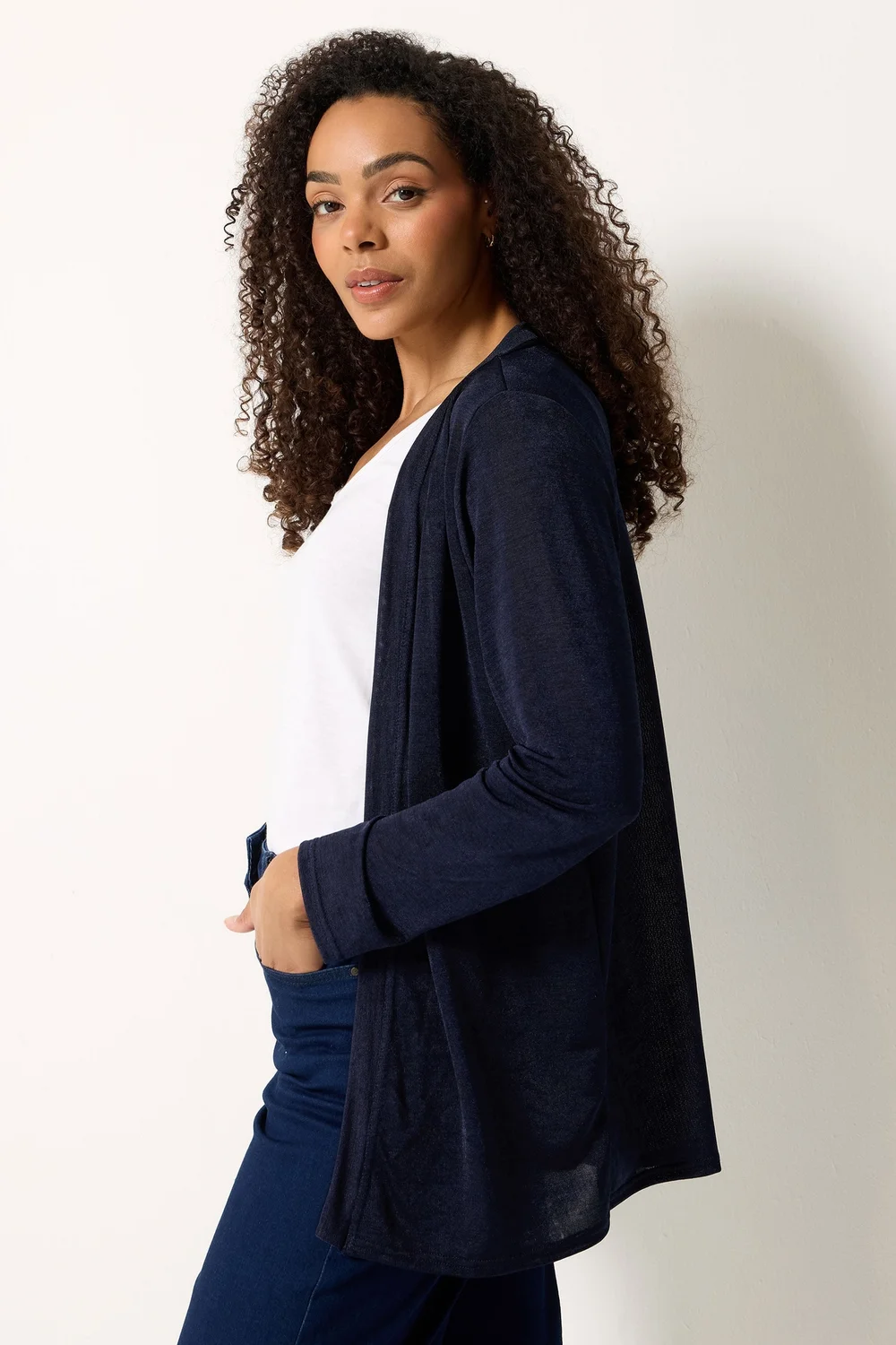 M&Co Navy Blue Cardigan - 18-20 Image 1