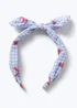 Flitzy Girls Blue Bow Print Gingham Aliceband - One Size Image 2