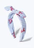 Flitzy Girls Blue Bow Print Gingham Aliceband - One Size Image 1