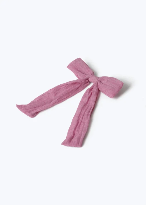 Flitzy Pink Cloth Bow Clip - One Size Image 2