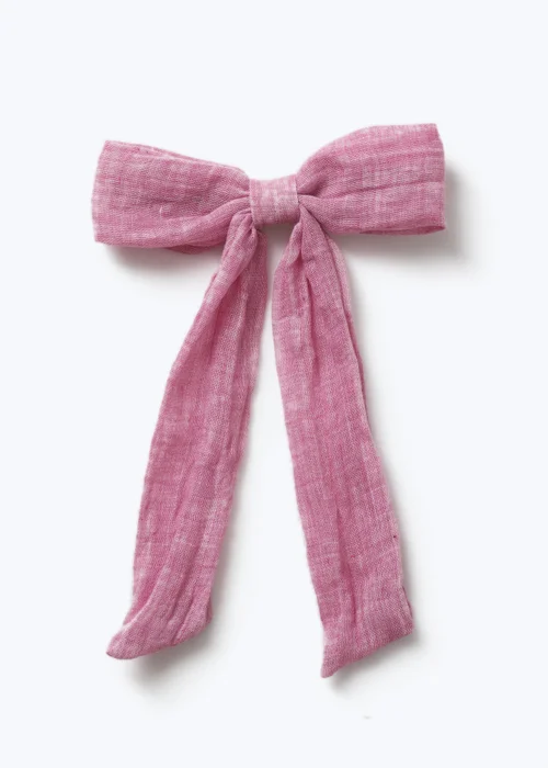 Flitzy Pink Cloth Bow Clip - One Size Image 1
