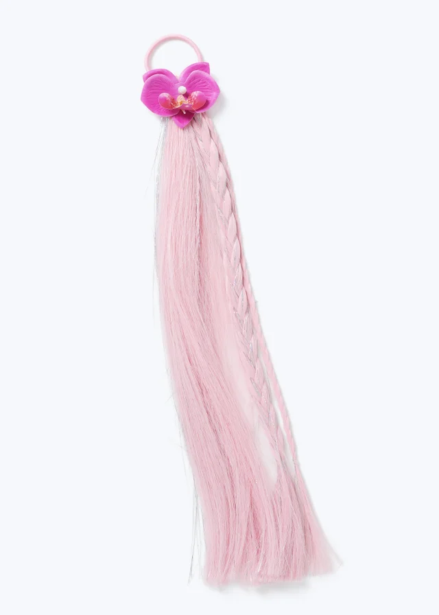 Flitzy Fake Hair Corsage Pink