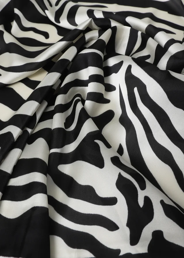 Muse Black Zebra Print Scarf