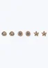 Muse 3 Pack Gold Shell And Starfish Earrings - One Size Image 1
