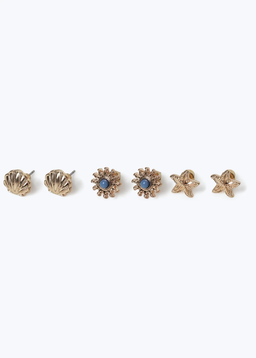 Muse 3 Pack Gold Shell And Starfish Earrings - One Size Image 2