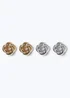 Muse 2 Pack Gold Knot Stud Earrings - One Size Image 1