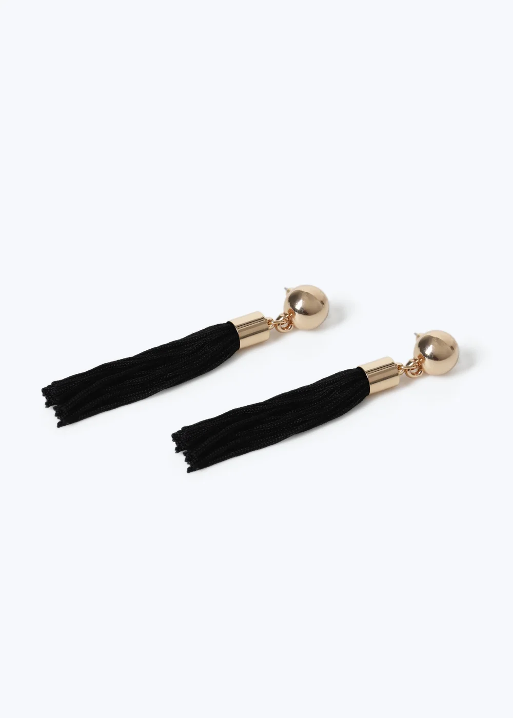 Muse Black Tassel Drop Earrings - One Size Image 2