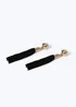 Muse Black Tassel Drop Earrings - One Size Image 2