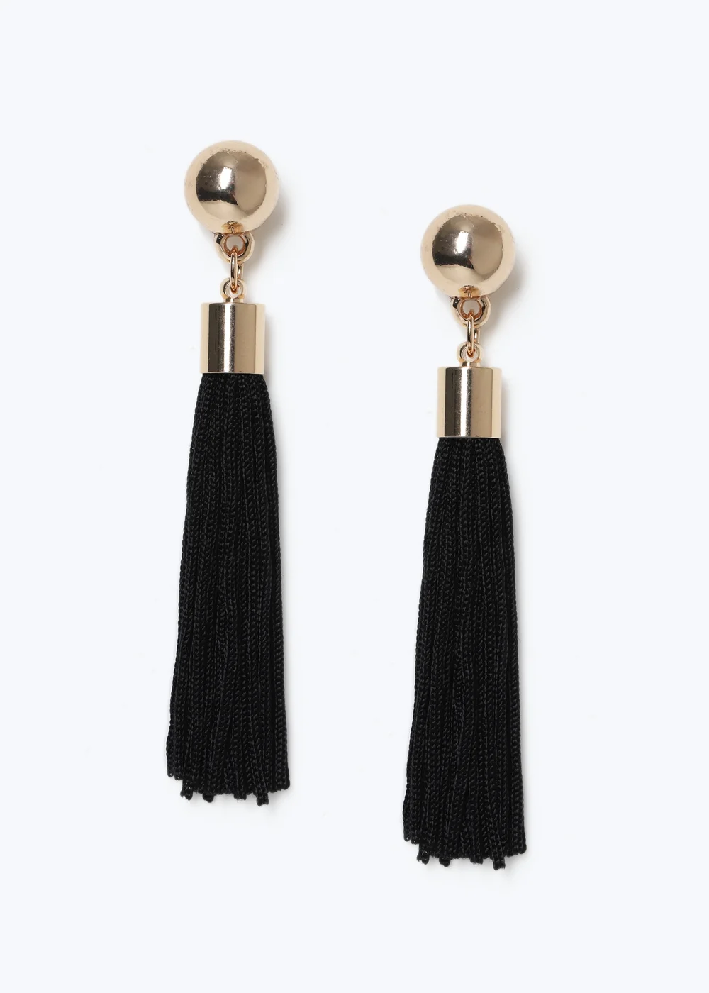 Muse Black Tassel Drop Earrings - One Size Image 1