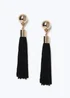 Muse Black Tassel Drop Earrings - One Size Image 1