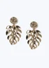 Muse Gold Statement Palm Leaf Earrings - One Size Image 1