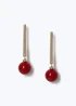 Muse Red Ball Stick Drop Earrings - One Size Image 1