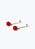 Muse Red Ball Stick Drop Earrings - One Size Image 2