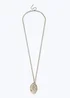 Muse Gold Hammered Disc Long Pendant Necklace - One Size Image 1