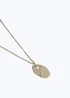 Muse Gold Hammered Disc Long Pendant Necklace - One Size Image 2