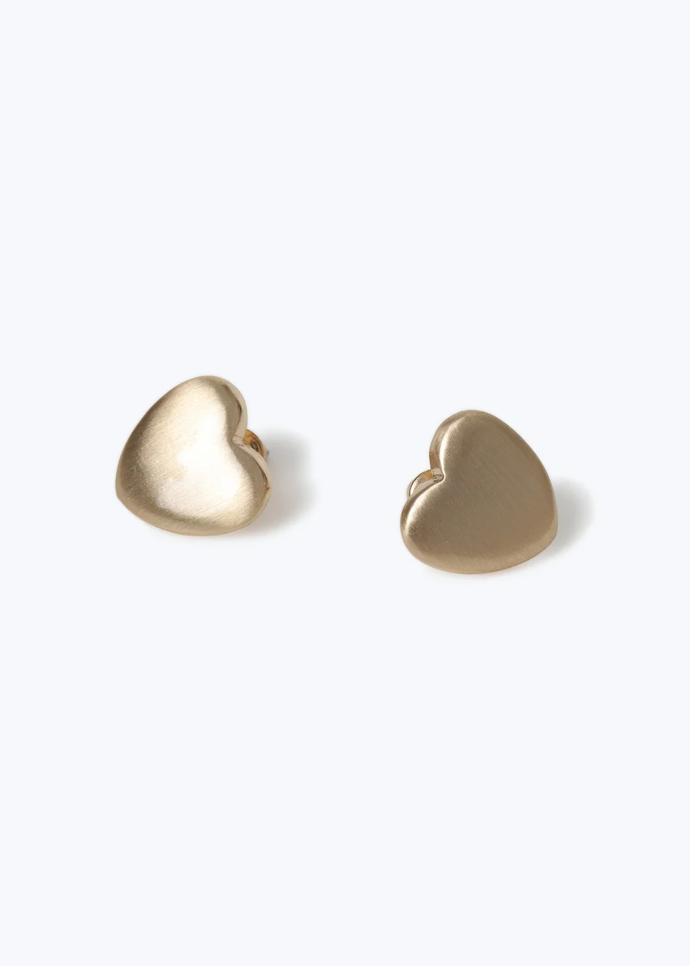 Muse Gold Brushed Heart Stud Earring - One Size Image 2