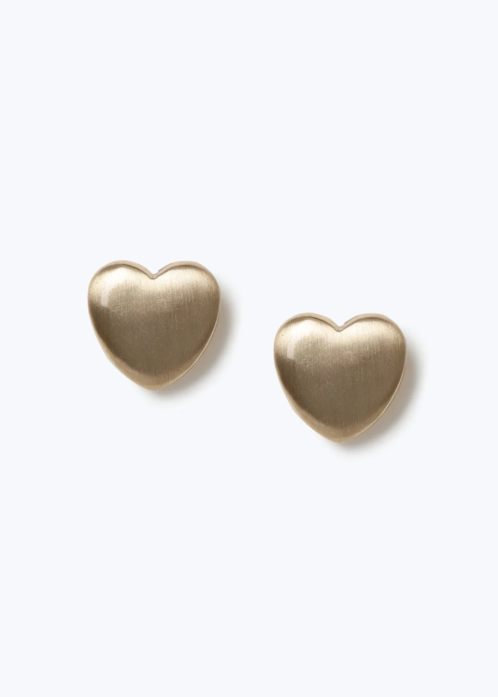 Muse Gold Brushed Heart Stud Earring - One Size Image 1