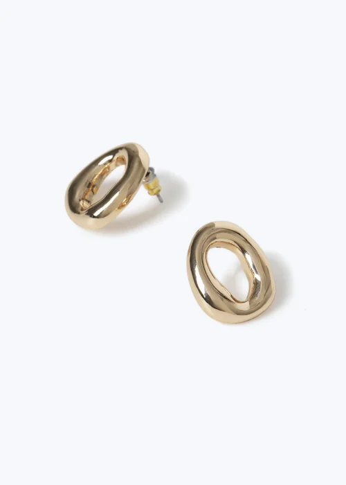 Muse Gold Open Circle Stud Earrings - One Size Image 2