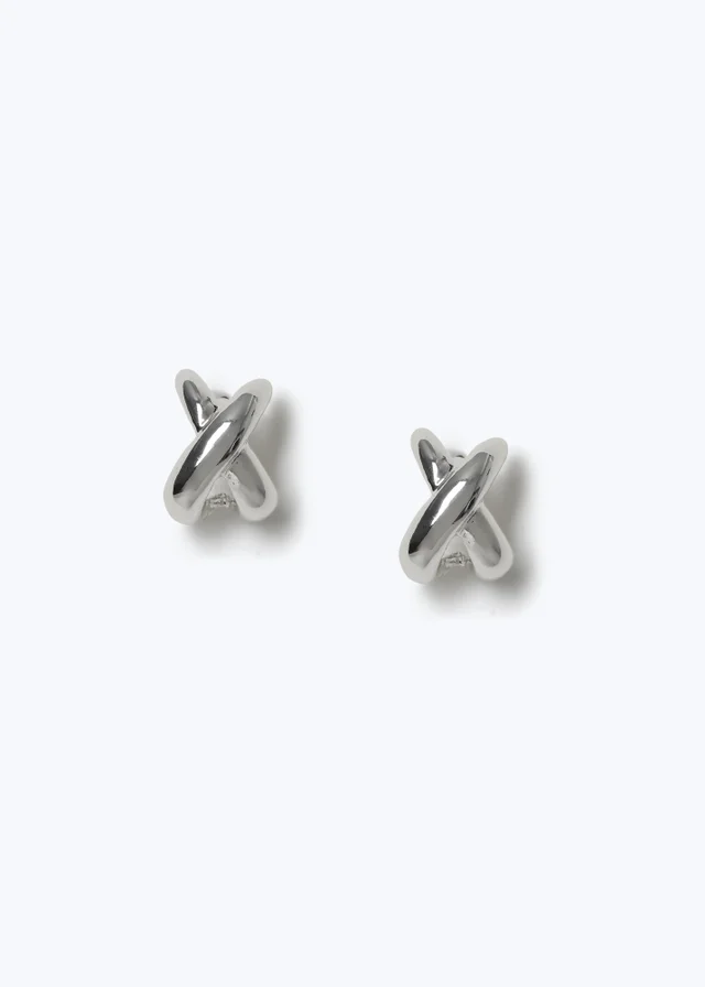 Muse Silver Cross Stud Earrings