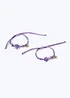 Flitzy BFF Purple Woven Bracelets Purple - One Size Image 2