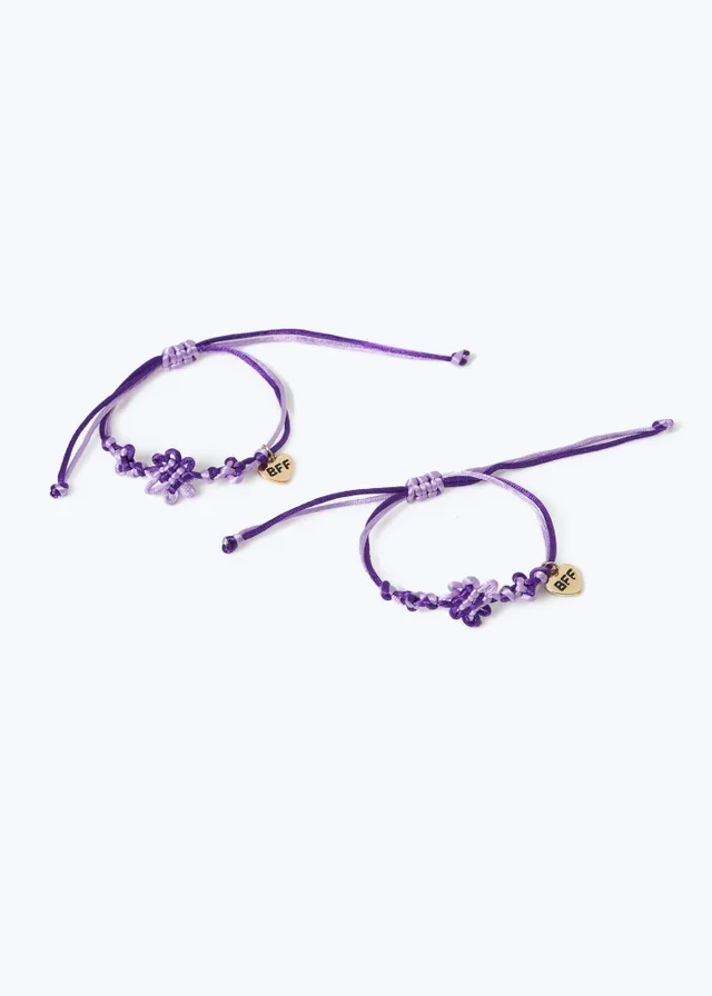 Flitzy BFF Purple Woven Bracelets Purple