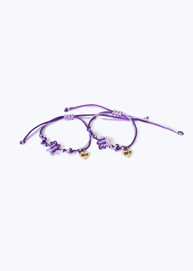 Flitzy BFF Purple Woven Bracelets Purple