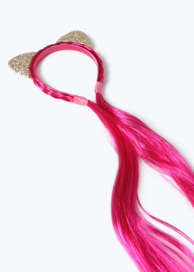 Flitzy Pink Cat Fake Hair Pink
