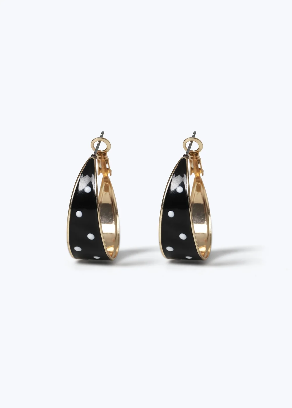 Muse Black Polka Dot Hoop Earrings - One Size Image 1