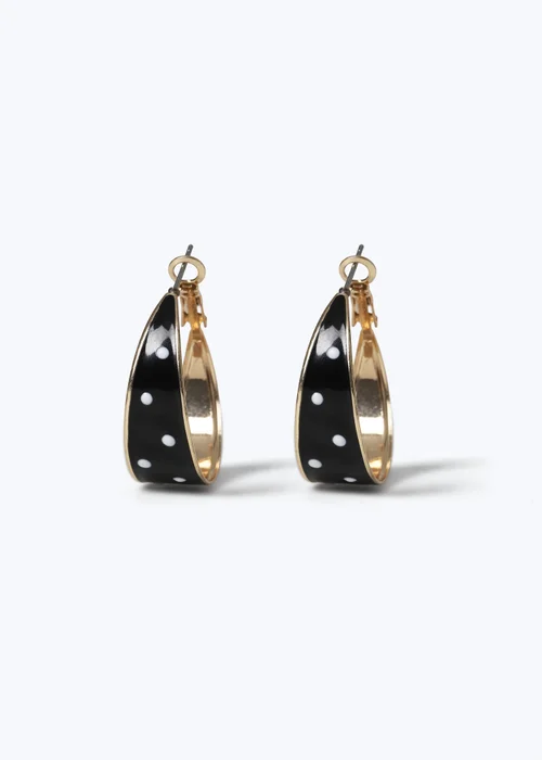 Muse Black Polka Dot Hoop Earrings - One Size Image 1
