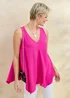 Cotton Traders Fuchsia Sleeveless Drapey Top Fuchsia - 18-20 Image 1