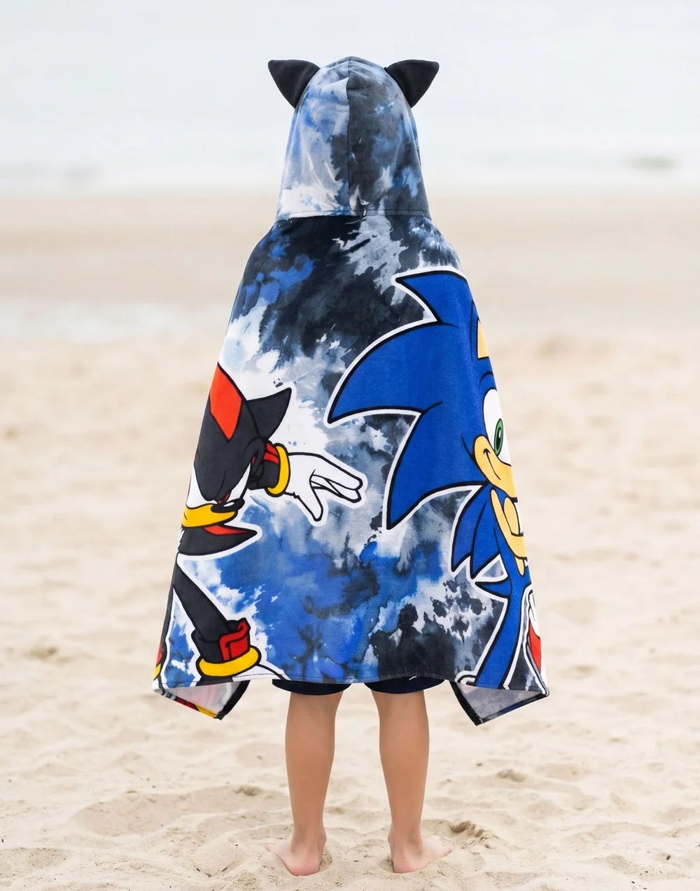 Vanilla Underground Sonic The Hedgehog Boys Black Shadow Poncho Towel (One Size) - One Size Image 4