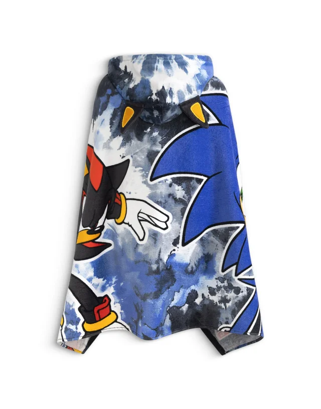 Vanilla Underground Sonic The Hedgehog Boys Black Shadow Poncho Towel (One Size)