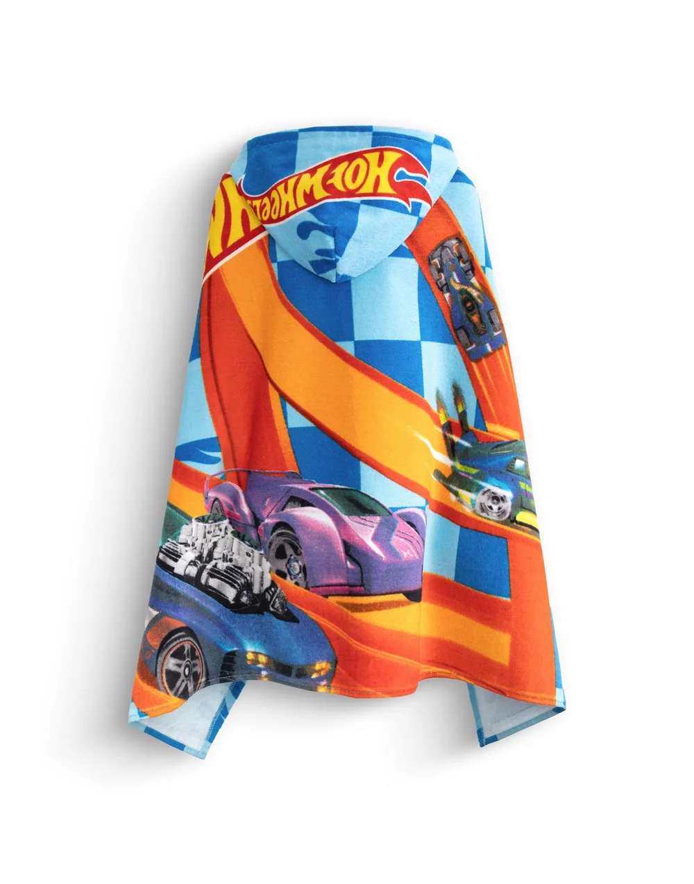 Vanilla Underground Hot Wheels Boys Blue Race Track Poncho Towel (One Size) - One Size Image 2
