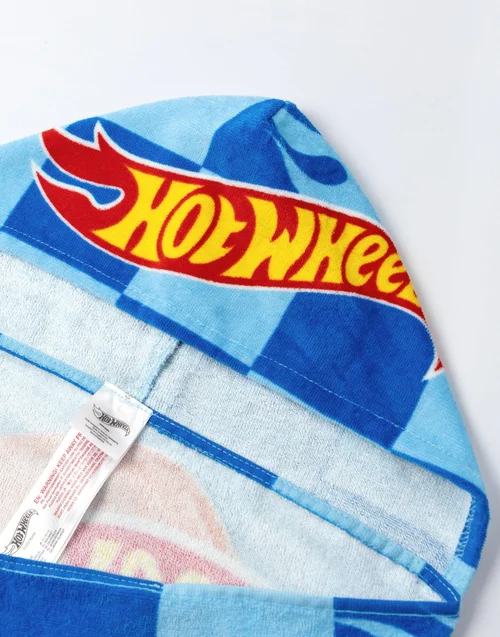 Vanilla Underground Hot Wheels Boys Blue Race Track Poncho Towel (One Size) - One Size Image 5